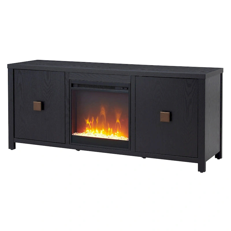 Meuble TV Juniper 58 avec insert de cheminée Crystal