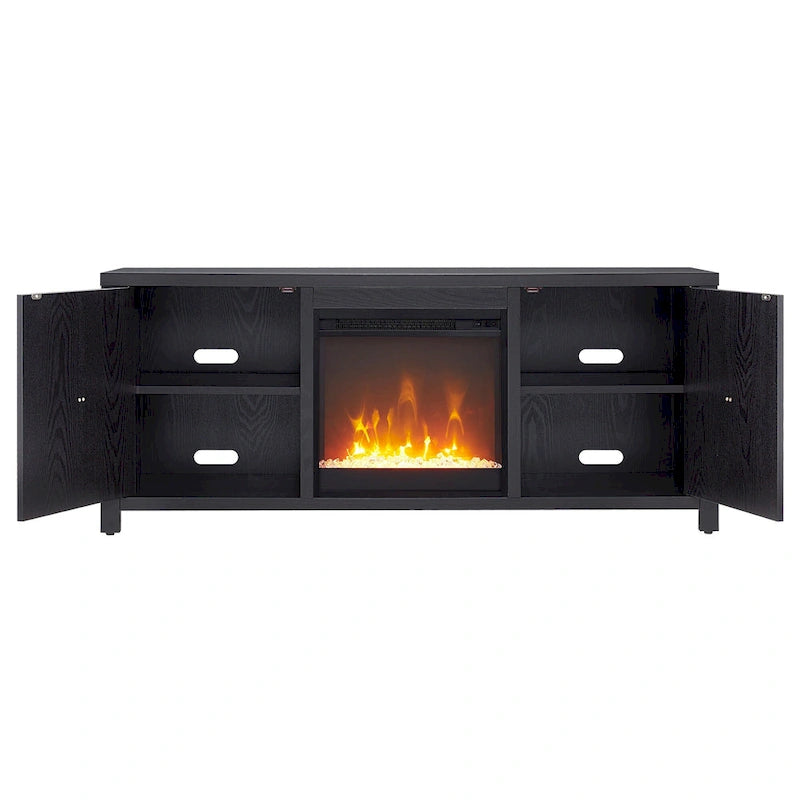 Meuble TV Juniper 58 avec insert de cheminée Crystal