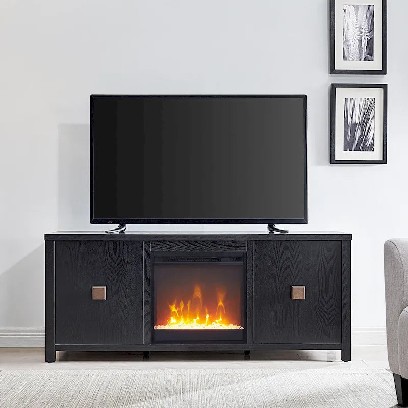 Meuble TV Juniper 58 avec insert de cheminée Crystal