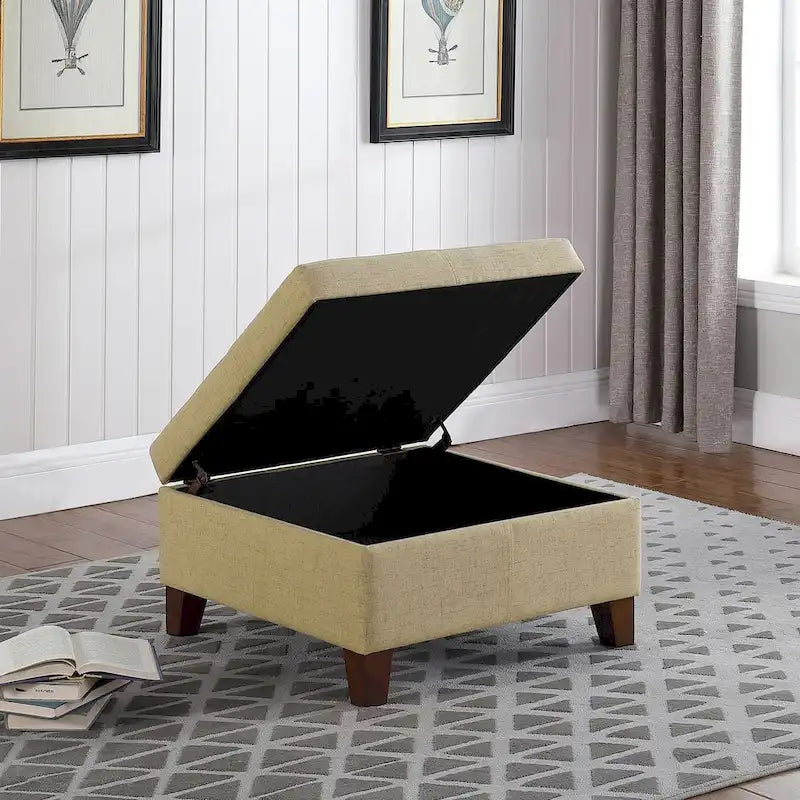 Pouf de rangement carré de 71 cm HomePop Luxury