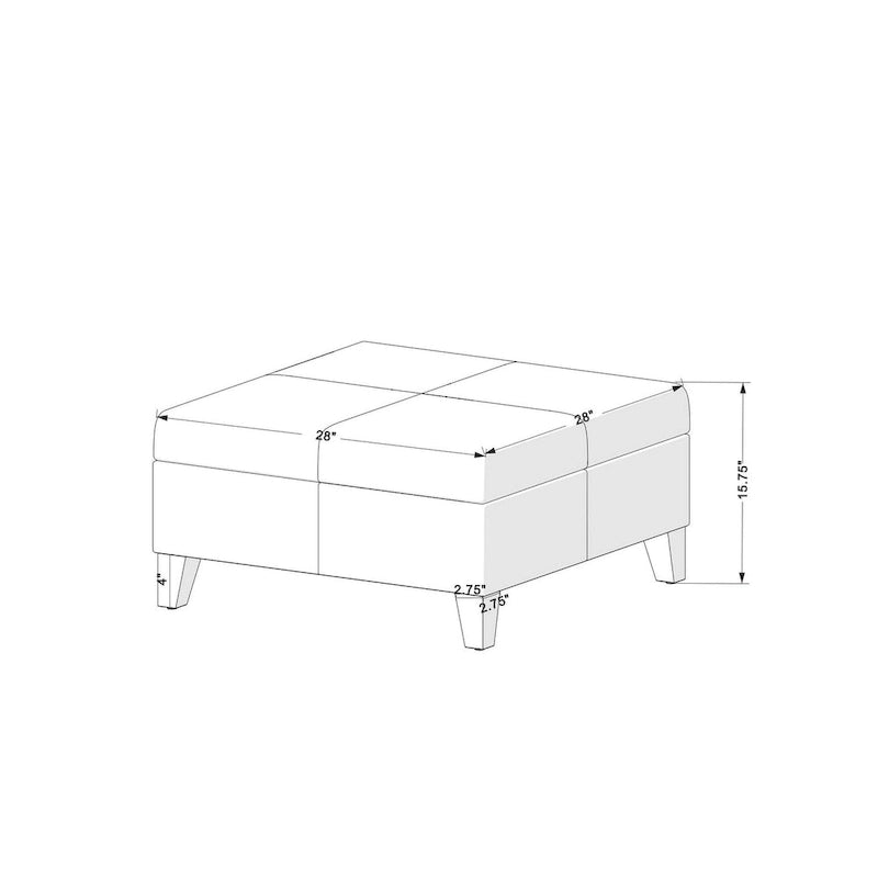 Pouf de rangement carré de 71 cm HomePop Luxury