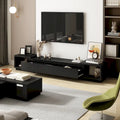 Meuble TV extensible de style moderne avec 3 tiroirs Blanc/Noir 65.4-106.3