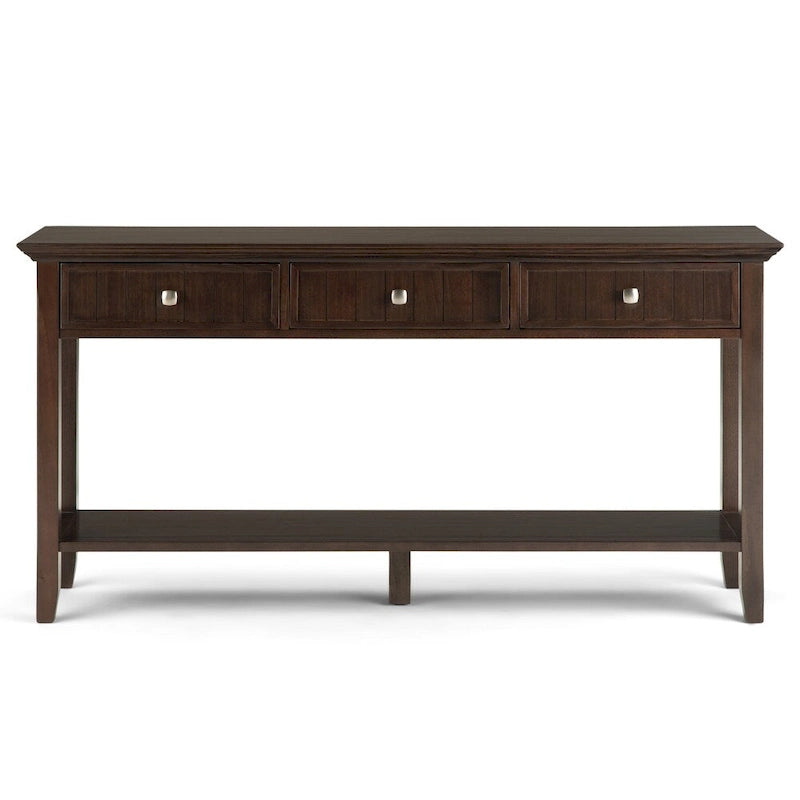 WYNDENHALL Normandy Table console large de style de transition en BOIS MASSIF de 60 po de largeur – 60 x 16 x 30 po