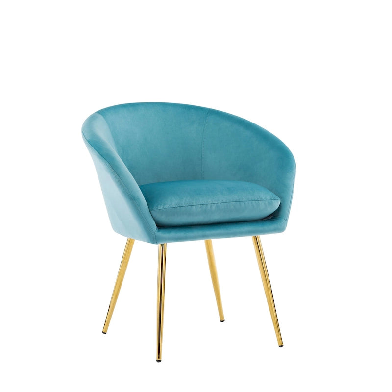 Porthos Home Lakia Chaises de salle à manger, revêtement en velours, pieds en métal doré
