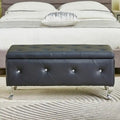 Banc de rangement ottoman de luxe, ottoman à couvercle rabattable en PU