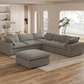 Canapé d'angle 5 pièces et pouf Widen en duvet
