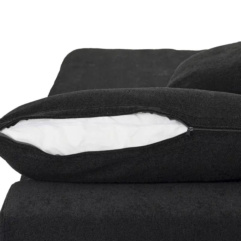 Canapé d'angle 5 pièces et pouf Widen en duvet