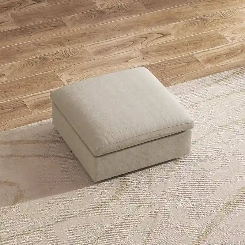 Canapé d'angle 5 pièces et pouf Widen en duvet