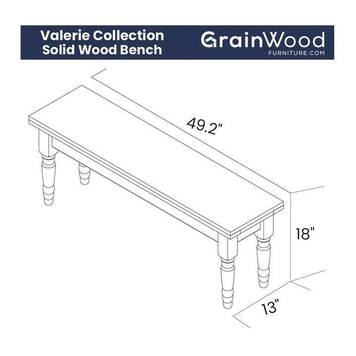 Banc de salle à manger en bois massif Grain Wood Furniture Valerie