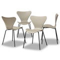 Ensemble de 4 chaises de salle à manger Jaden Modernes et Contemporaines en plastique et métal