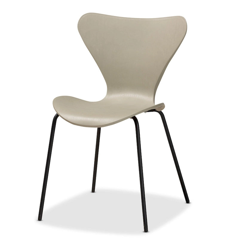 Ensemble de 4 chaises de salle à manger Jaden Modernes et Contemporaines en plastique et métal