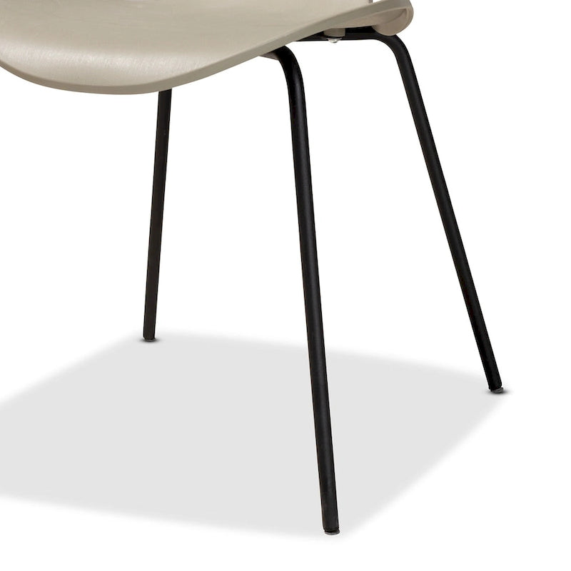 Ensemble de 4 chaises de salle à manger Jaden Modernes et Contemporaines en plastique et métal