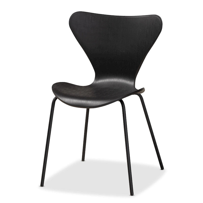 Ensemble de 4 chaises de salle à manger Jaden Modernes et Contemporaines en plastique et métal