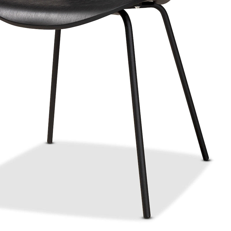 Ensemble de 4 chaises de salle à manger Jaden Modernes et Contemporaines en plastique et métal