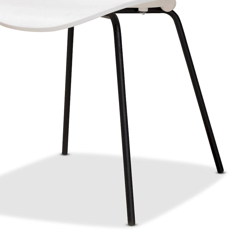 Ensemble de 4 chaises de salle à manger Jaden Modernes et Contemporaines en plastique et métal