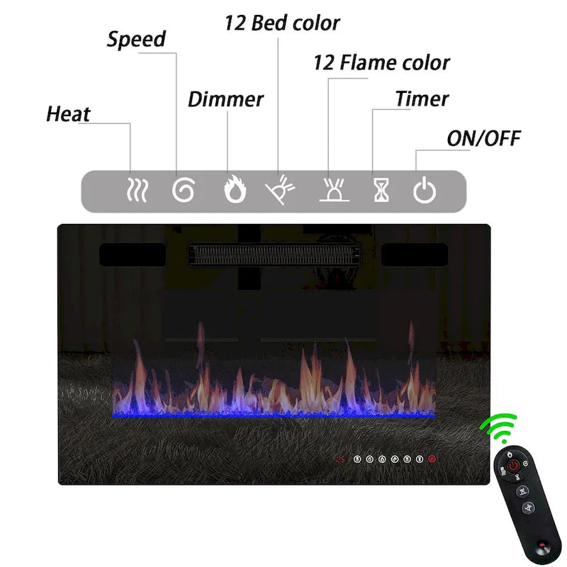 Cheminée électrique d'ambiance et meuble TV durable à faible consommation d'énergie