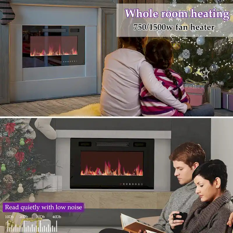 Cheminée électrique d'ambiance et meuble TV durable à faible consommation d'énergie
