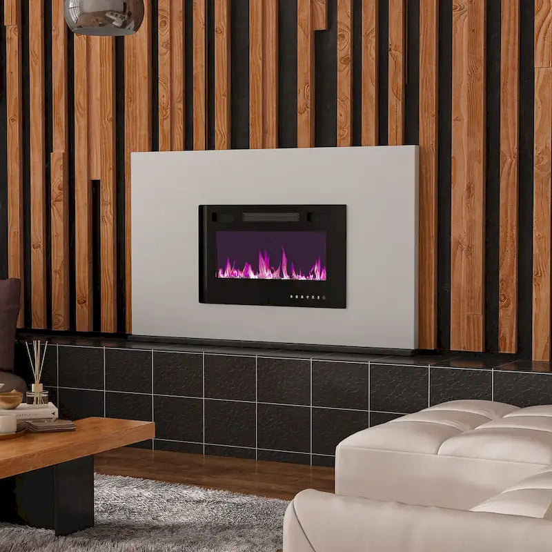 Cheminée électrique d'ambiance et meuble TV durable à faible consommation d'énergie