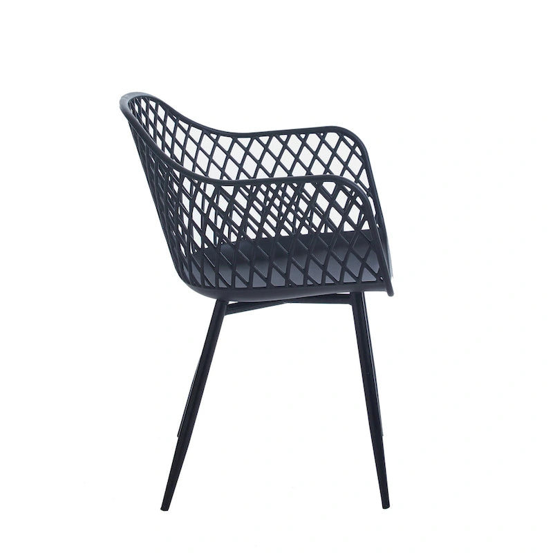 Chaises de salle à manger Porthos Home Mitt en plastique rigide avec pieds en fer (lot de 2)