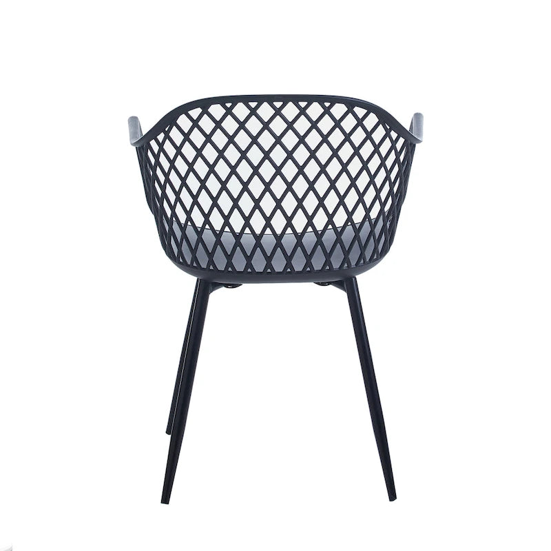 Chaises de salle à manger Porthos Home Mitt en plastique rigide avec pieds en fer (lot de 2)