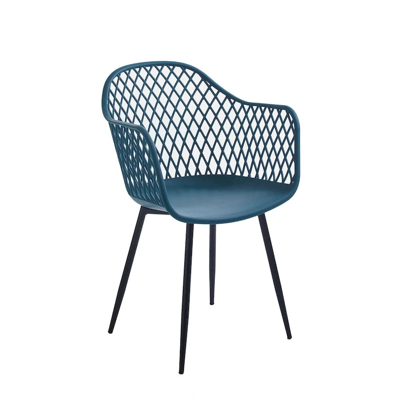 Chaises de salle à manger Porthos Home Mitt en plastique rigide avec pieds en fer (lot de 2)