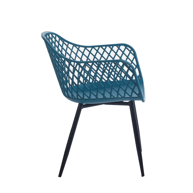 Chaises de salle à manger Porthos Home Mitt en plastique rigide avec pieds en fer (lot de 2)