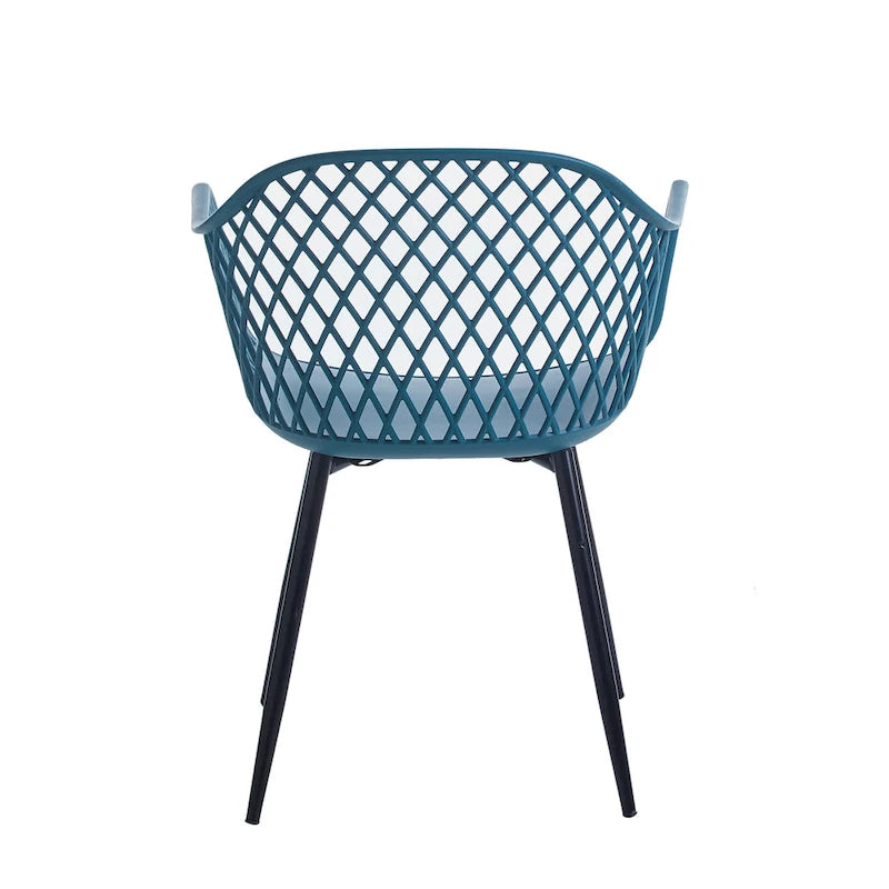 Chaises de salle à manger Porthos Home Mitt en plastique rigide avec pieds en fer (lot de 2)