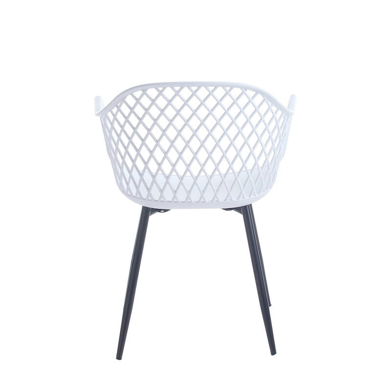 Chaises de salle à manger Porthos Home Mitt en plastique rigide avec pieds en fer (lot de 2)
