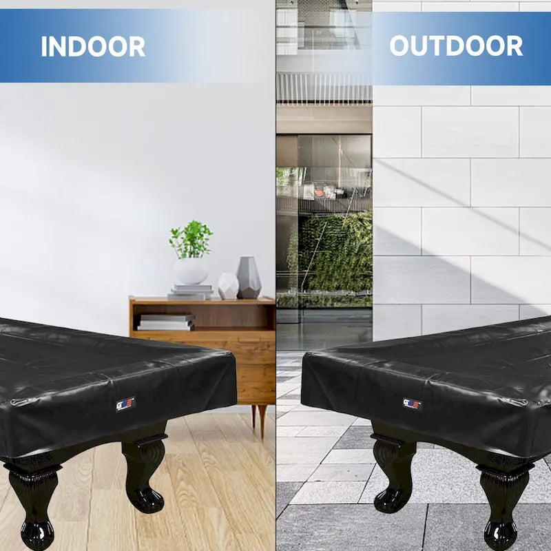 Housse de billard GSE 2,1m/2,4m/2,7m en similicuir PU robuste - Noir