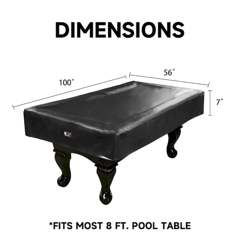 Housse de billard GSE 2,1m/2,4m/2,7m en similicuir PU robuste - Noir