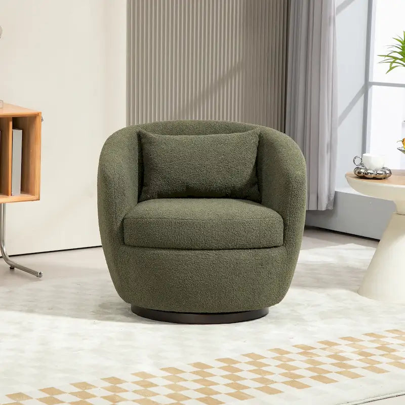 Fauteuil club pivotant rembourré avec rangement, chaise d'appoint moderne pour salon, chambre, bureau ou coin lecture
