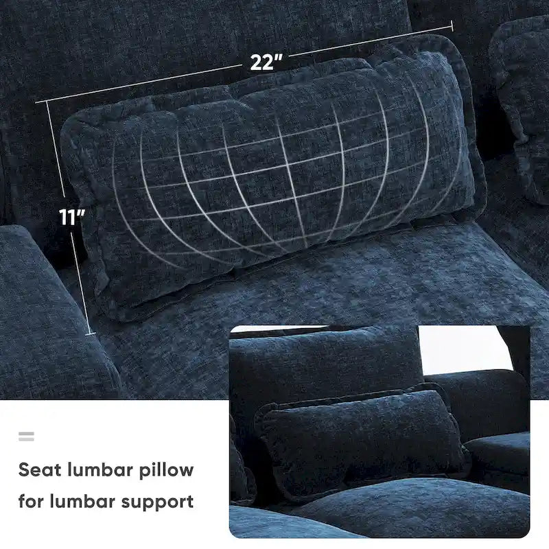 [VIDEO provided][New]123*55 Canapé moderne en U avec console, porte-gobelets et ports USB, canapé d'intérieur rembourré symétrique à 6 places