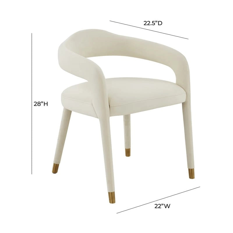 Chaise de salle à manger en velours Lucia