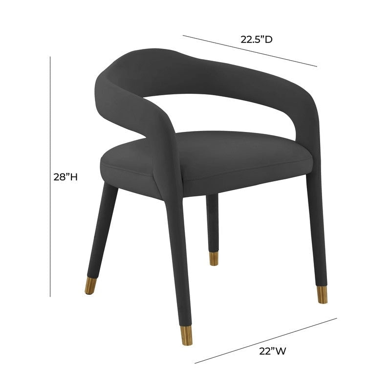 Chaise de salle à manger en velours Lucia