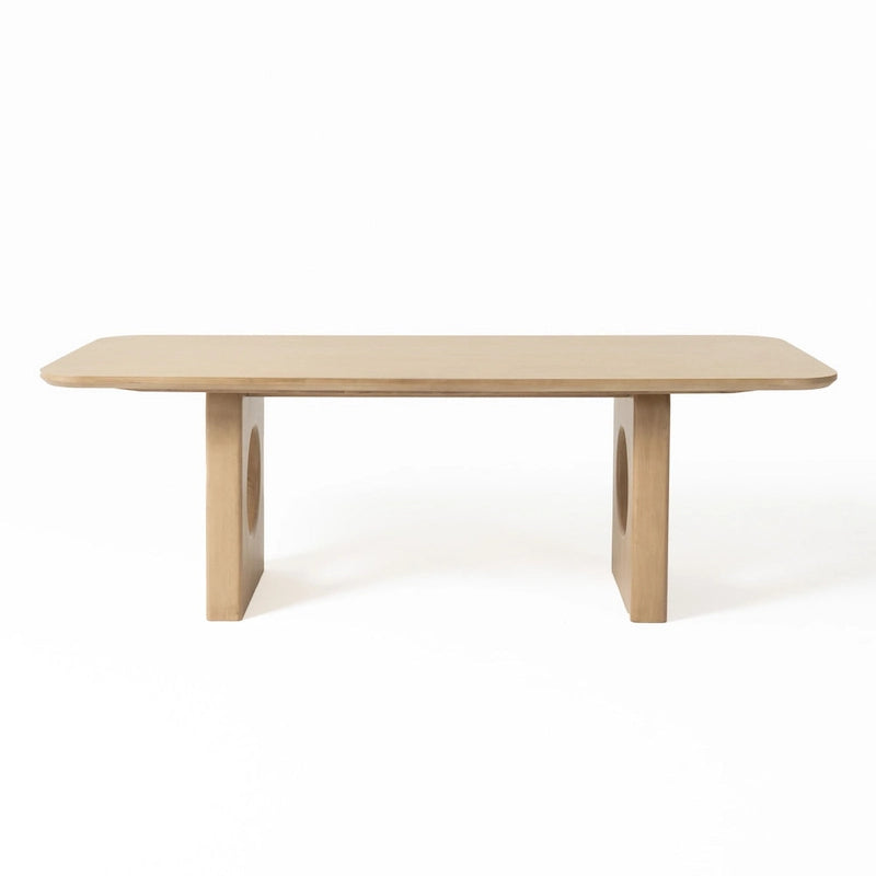 Table de salle à manger moderne en chêne blanc Oshana Nova Domus