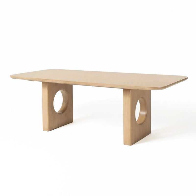 Table de salle à manger moderne en chêne blanc Oshana Nova Domus