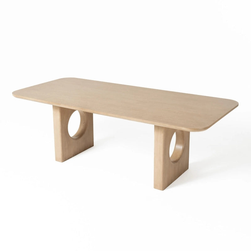 Table de salle à manger moderne en chêne blanc Oshana Nova Domus