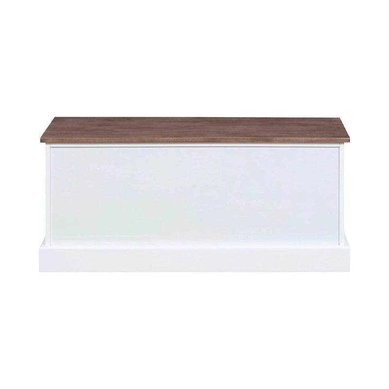 Banc de rangement à 3 tiroirs, blanc et marron patiné