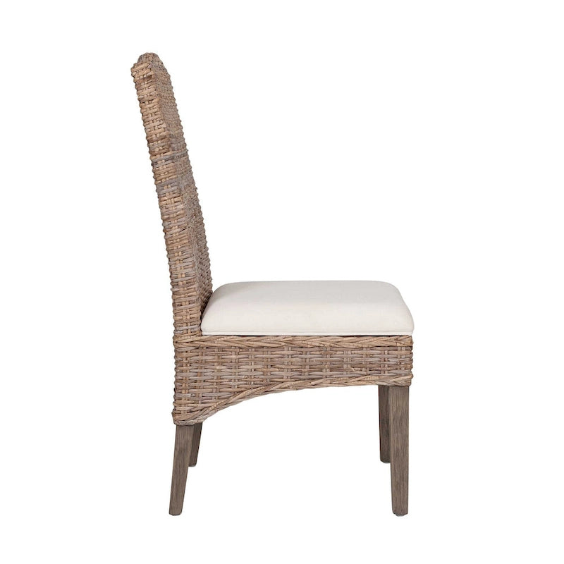 Chaises de salle à manger capitonnées en rotin naturel - Lot de 2 par East at Main