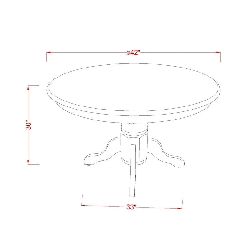 East West Furniture Ensemble de table de cuisine - une table à manger ronde et des chaises Parson en tissu de lin bleu, noir (options de pièces)