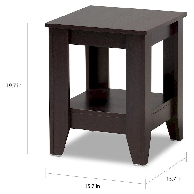 Table d'appoint Copper Grove Cornesti en bois marron foncé