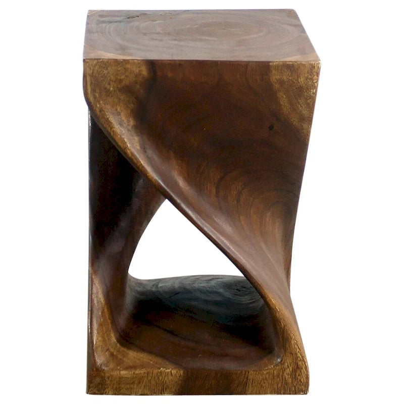Tabouret en bois torsadé original Haussmann, 30,5 x 30,5 x 45,7 cm, en noyer huilé – 30,5 x 30,5 x 45,7 cm