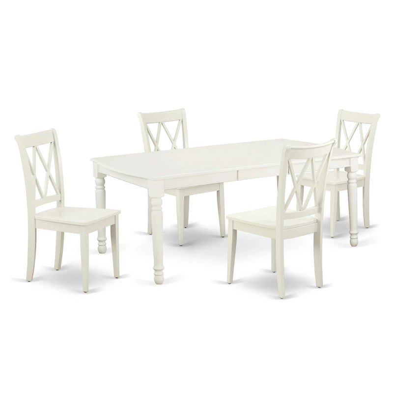 Ensemble de salle à manger East West Furniture - une table de cuisine rectangulaire et des chaises de dînette, blanc lin (option de pièces)