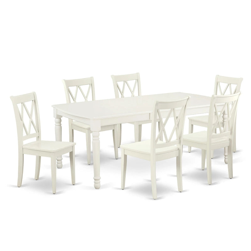 Ensemble de salle à manger East West Furniture - une table de cuisine rectangulaire et des chaises de dînette, blanc lin (option de pièces)