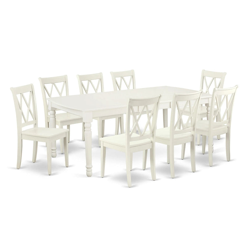 Ensemble de salle à manger East West Furniture - une table de cuisine rectangulaire et des chaises de dînette, blanc lin (option de pièces)