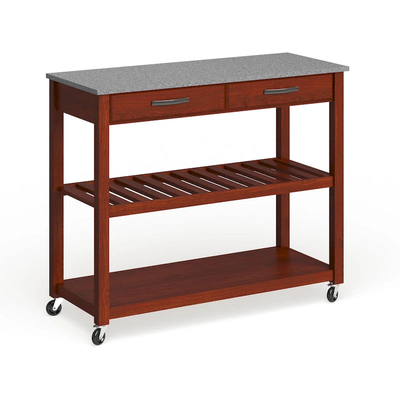 Chariot/Îlot de cuisine Crosley avec plateau en granite massif – 17p x 43L x 35H