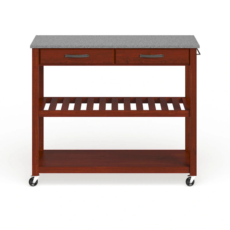 Chariot/Îlot de cuisine Crosley avec plateau en granite massif – 17p x 43L x 35H