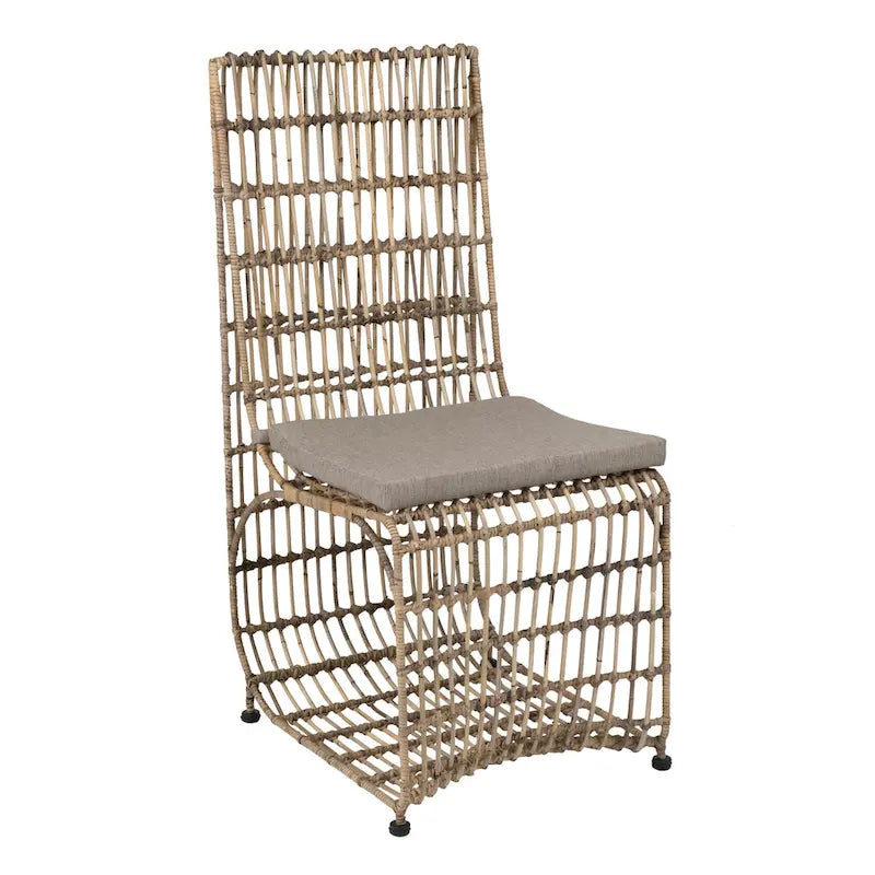 Chaise de salle à manger en fer et rotin tressé par East at Main