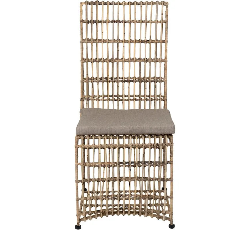 Chaise de salle à manger en fer et rotin tressé par East at Main