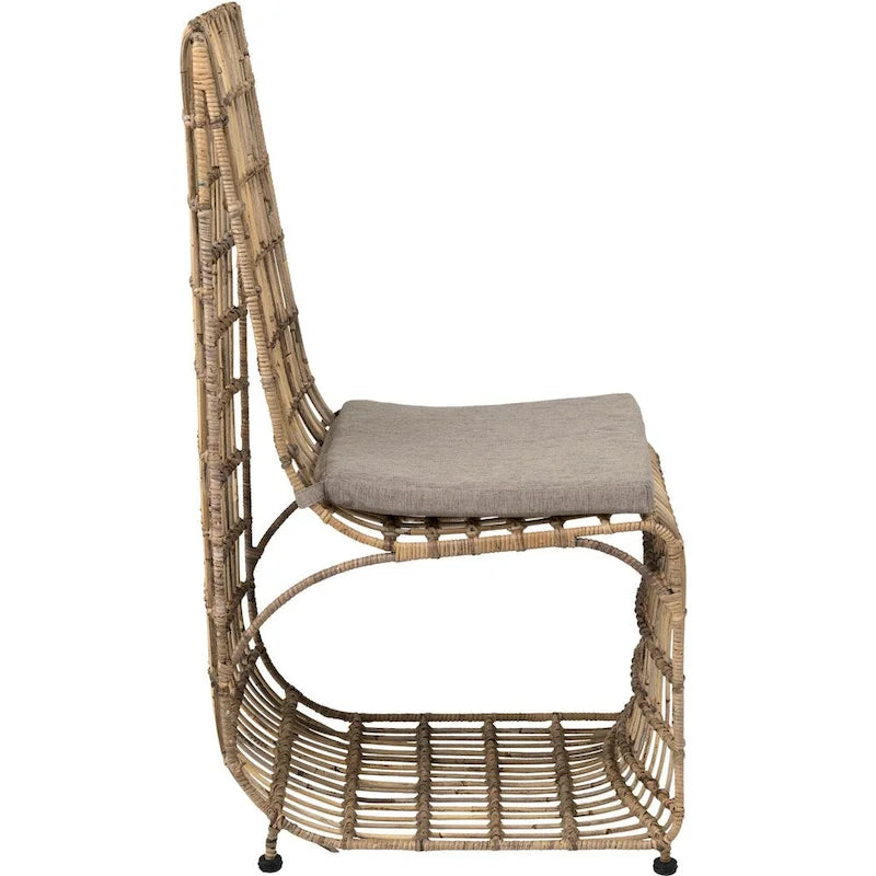 Chaise de salle à manger en fer et rotin tressé par East at Main